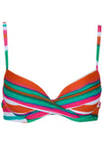 South Beach Push Up Top Watercolor Stripe