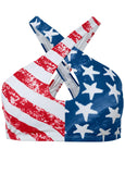 Cross Halter Bikini Top American Beauty