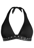 Embellished Halter Top Black Beauty