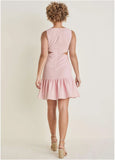 Fluted Satin Mini Dress Lilac