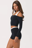 Soft Jersey Off Shoulder Top in Black