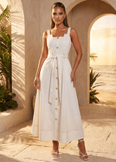 Rich Thoughts Maxi Dress Ivory