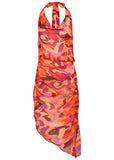 Chiffon High Low Dress Soft Ikat