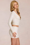 Lace Mini Skirt in Pearl