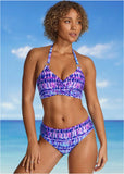 Laguna Wrap Underwire Top Blurred Leopard Stripe