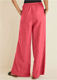 Linen Wide Leg Pant Coral