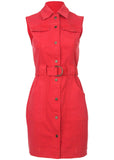 Colored Twill Utility Dress Scarlet