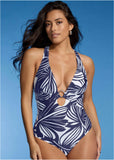 Barbados One Piece Contrast Bold Leaves