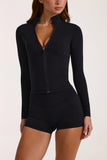 Soft Active Zip Up Jacket in Black