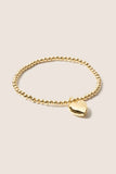Classic Gold 3mm Bracelet w Heart