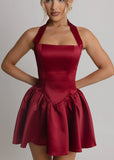Lift You Up A Line Mini Dress Wine