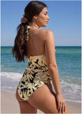Sicily Halter Tankini Top Tricolor Jungle