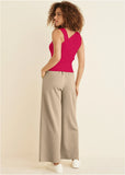 Twist Detail Sweater Tank Dark Pink