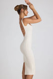 Modal Lace Trim Midaxi Dress in Ivory