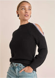 Cold Shoulder Sweater Jet Black