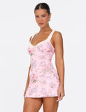 AMARAN MINI DRESS PINK FLORAL WILD FLOWER
