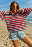 Chasing Rainbows Striped Crochet Sweater