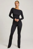 Slinky Jersey Bow Detail Jumpsuit in Black
