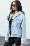 Jazzy Denim French Terry Hooded Jacket SALE