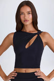 Twisted Cut Out Tank Top in Black