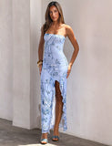 THEO MAXI DRESS BLUE FLORAL