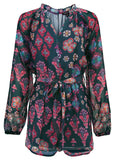 Crinkle Chiffon Romper Modern Folk Floral