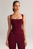 Modal Square Neck Top in Wine