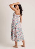 Vibrant Floral Wrap Dress Ivory Floral