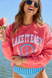 Lake It Easy Light Red Graphic Sweatshirt