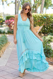Lucky To Have You Light Blue Sleeveless Maxi Dress SALE