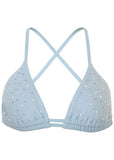 Embellished Bikini Top Light Blue