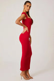 Sweetheart Neckline Maxi Dress in Red
