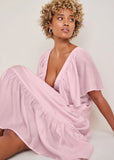 Crinkle Midi Dress Lilac