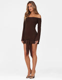 CYPRESS MINI DRESS BROWN CHOCOLATE