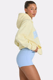 Oversized Applique Hoodie in Lemon