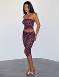 VALI POLKA DOT TOP CHOCOLATE PINK DOT