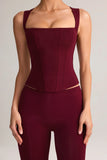 Modal Square Neck Top in Wine