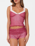 AMARAN TOP RED RED CHECK