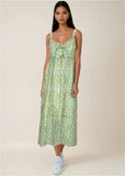 Bow Detail Maxi Dress Balanced Floral Tile