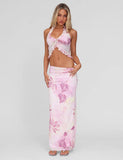 DALILA MIDI SKIRT GRUNGE FLORAL MAGENTA