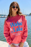 Wake Lake Light Red Graphic Sweatshirt
