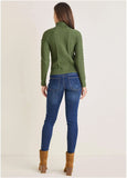 Military Button Sweater Bronze Green