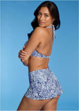 Marilyn Push Up Bikini Top Denim Anglaise Paisley