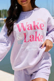 Wake Lake Purple Graphic Sweatshirt