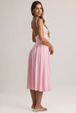 Modal A Line Midaxi Dress in Pastel Pink