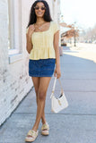 Ellison Yellow Buttoned Babydoll Top