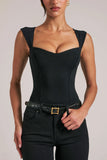 Sweetheart Neck Bodysuit in Black