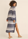 Stripe Duster Navy Multi