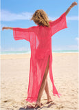 Crochet Kimono Cover Up Sunset Pink