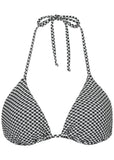 Gingham Bahamas Triangle Top Black White